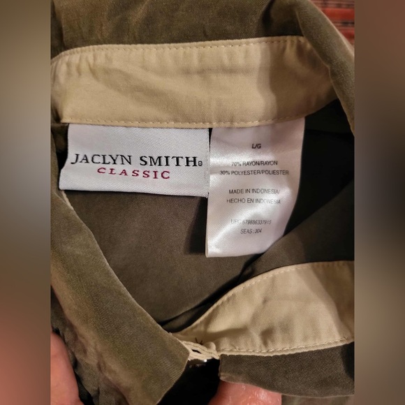 Jaclyn Smith Classic Khaki Shirt - Picture 2 of 4